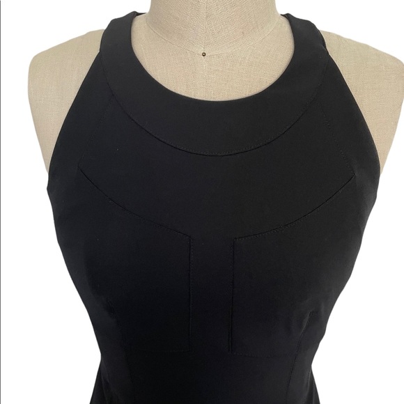 Karen Millen Sleeveless Black Sheath Dress with Lace Panels Size 4 - Picture 2 of 8